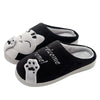 Women’s Plush Cartoon Cat Slippers – Furry Indoor Bedroom Slide Flats with Rubber Sole, Round Toe Cozy House Shoes