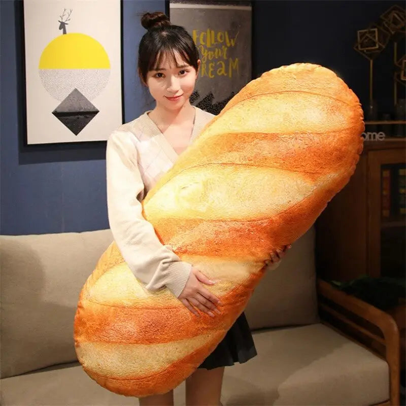 French Bread Plush Pillow Stuffed Food Cushion