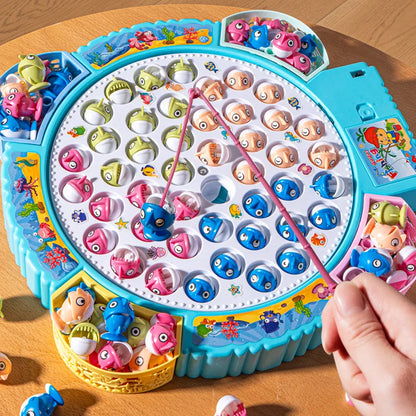 Fishing Toys with Electric Spin and Music – Blue and Pink, Size Models Optional, Cute Stickers, Kids’ Toys and Gifts, Practical