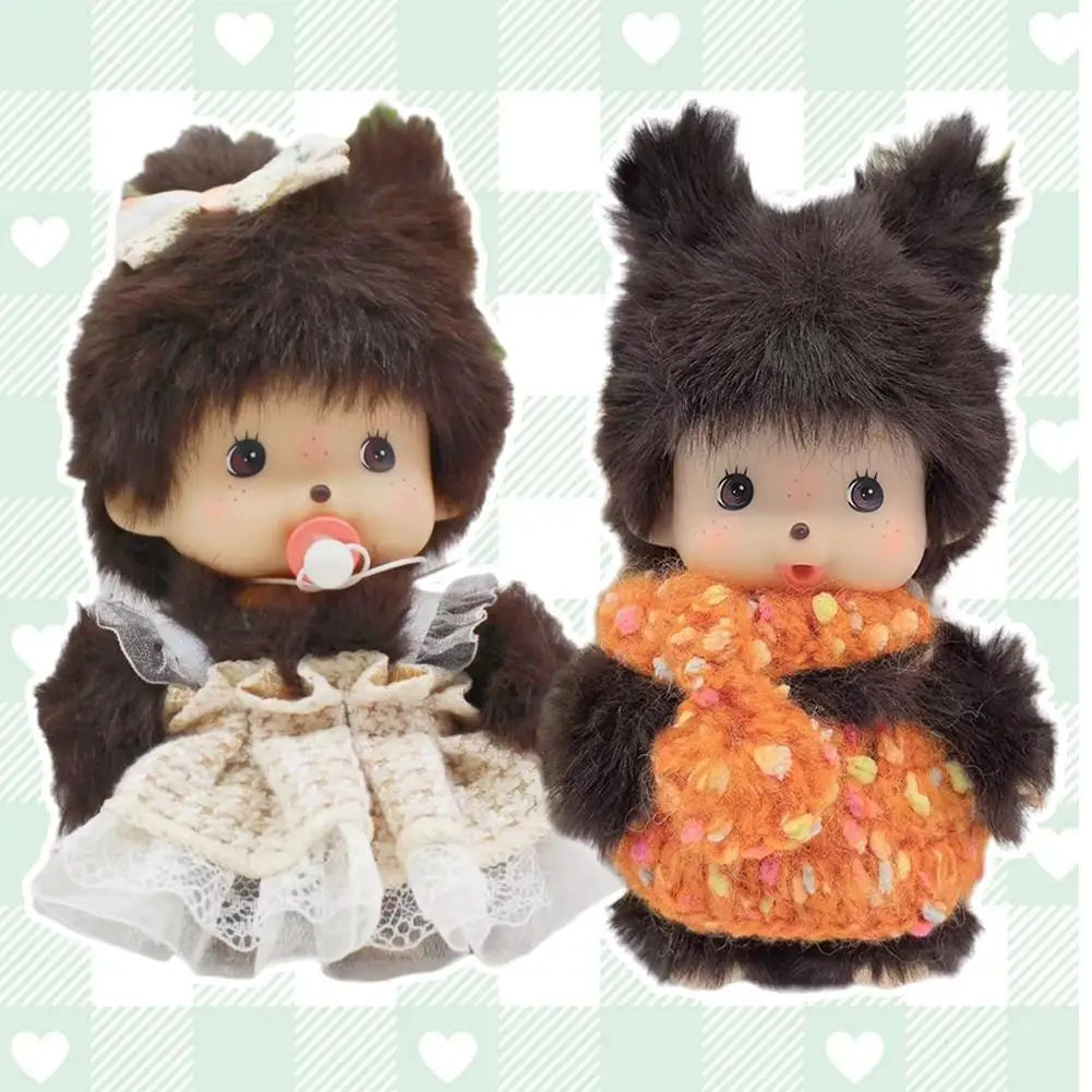 15cm Kawaii Mochi Monkey Plush Doll, PP Cotton Hand Puppet Bag Pendant Charm Toy