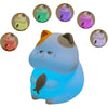 Cat Night Light for Kids 7-Color Dimmable Touch Control Rechargeable Portable Lamp