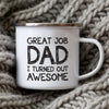 Dad Nutritional Facts Enamel Coffee Mug – Best Dad Ever Gift from Kids – Father's Day Gift for Papa, Daddy, Stepdad
