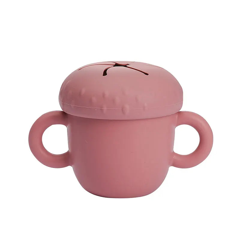 Silicone Snack Cup – Portable Food Storage Box for Toddlers, Kids Snack Container with Lid, Children Snack Storage Cup