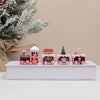 Hand-Painted Wooden Christmas Train Set Mini Tabletop Holiday Decorations
