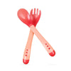 Baby Temperature Sensing Spoon & Fork Set for Newborns - Safety Flatware, Anti-Scald Feeding Utensils, Solid Spoons for Children