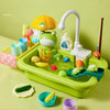 Kids Play Kitchen Sink with Running Water – Electric Dishwasher Toy & Pretend Play Fishing Set for Ages 3+