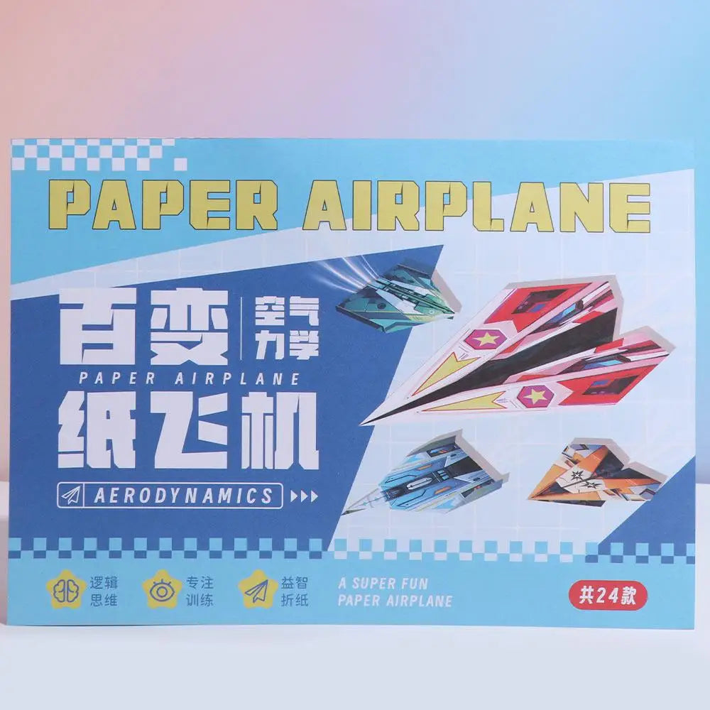 Handmade Colored Paper Set Art Learning Airplane Origami Cartoon 3D Versatile Paper Aircraft Toy