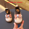 Winter Infant Girl Sock Boots Chunky Bow Knitted Casual Toddler Girl Patent Leather Shoes