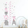 3-Pack Cartoon Animal Height Ruler Wall Stickers - Waterproof Removable PVC Growth Chart for Kids Room, Nursery & Playroom