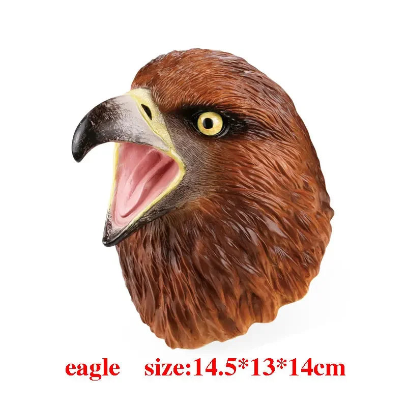 Soft Vinyl Dinosaur Hand Puppet, Rubber Animal Head Toy Glove Gift for Halloween