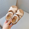 Toddler Girls’ Sandals – 2024 New Fashion Princess Beach Shoes, Cross-Tied Weave Style, Soft Cute Summer Sandals for Kids