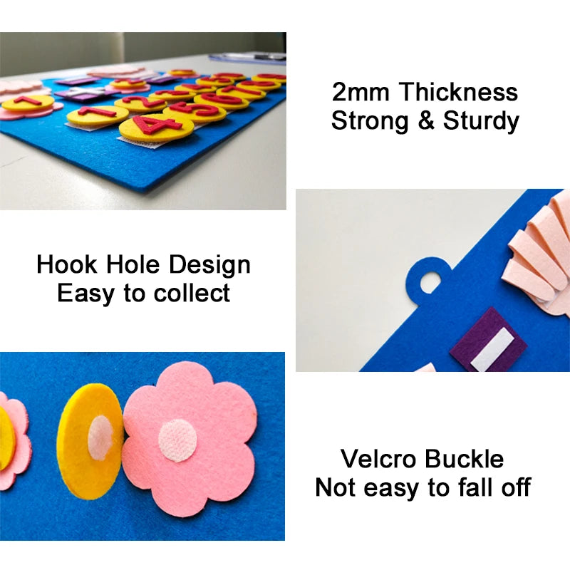 Toddler Montessori Felt Finger Numbers Math Toy – Children Counting Early Education Learning Game