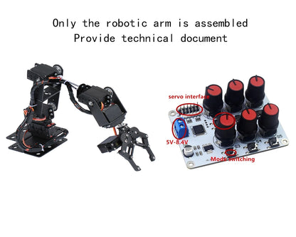 360° 6 DOF Robot Metal Alloy Mechanical Arm Claw Kit MG996R for Arduino, Robotics Educational Kit, PS2 Programmable Toy