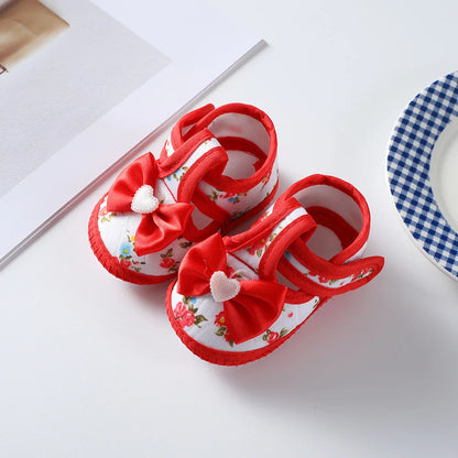 Baby Girl Shoes – Lace Floral First Walkers, Princess Newborn Infant Toddler Flats, Soft Prewalkers for Boys