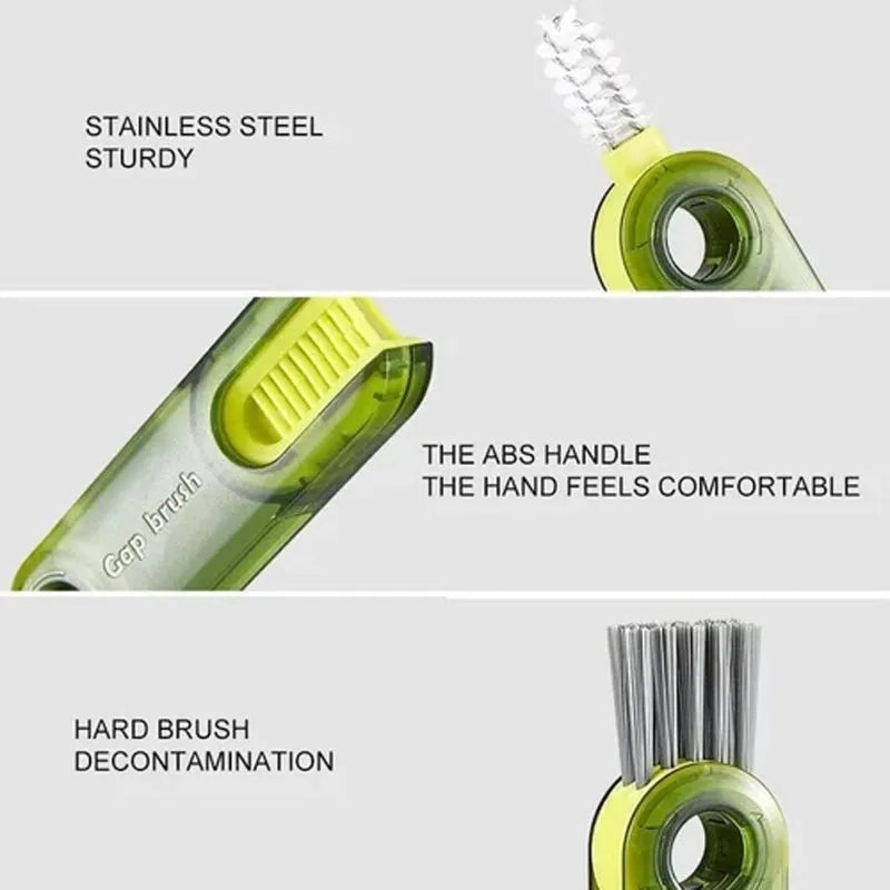 3-in-1 U-Shaped Cup Mouth Brush - Baby Bottle Deep Cleaning 360° No Dead Angle Rotatable Brush