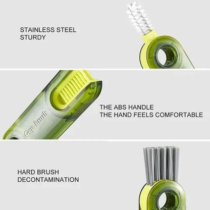 3-in-1 U-Shaped Cup Mouth Brush - Baby Bottle Deep Cleaning 360° No Dead Angle Rotatable Brush
