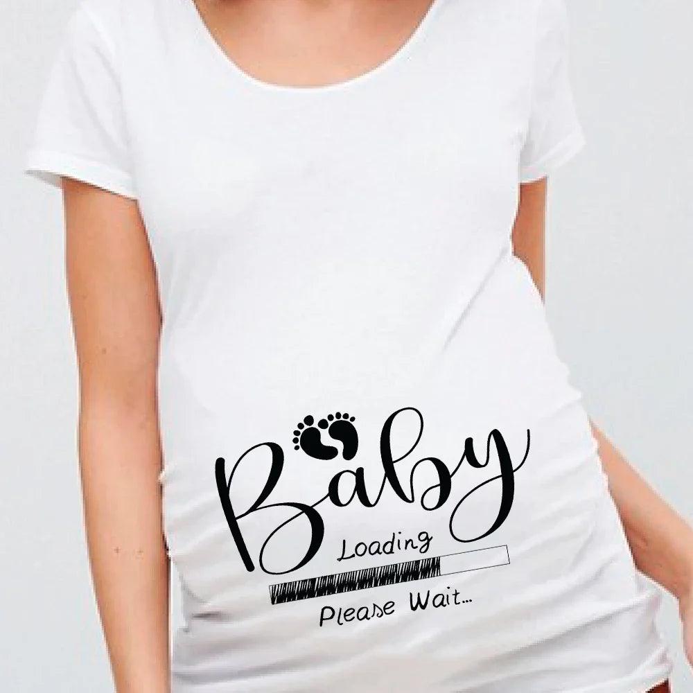 Women Pregnancy T-shirt It's A Girl Baby Print Pregnant Maternity T-shirts Funny Pregnant Women Summer Tees Tops