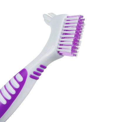 10Pcs Denture Cleaning Brushes, Multi-Layered Bristles, Non-Slip Ergonomic Rubber Handle for Oral Care
