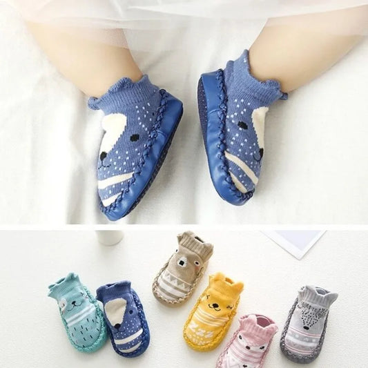 Baby Socks Slippers with Rubber Soles for Infant Newborn Children Anti-Slip Soft Sole Toddler Indoor Shoes
