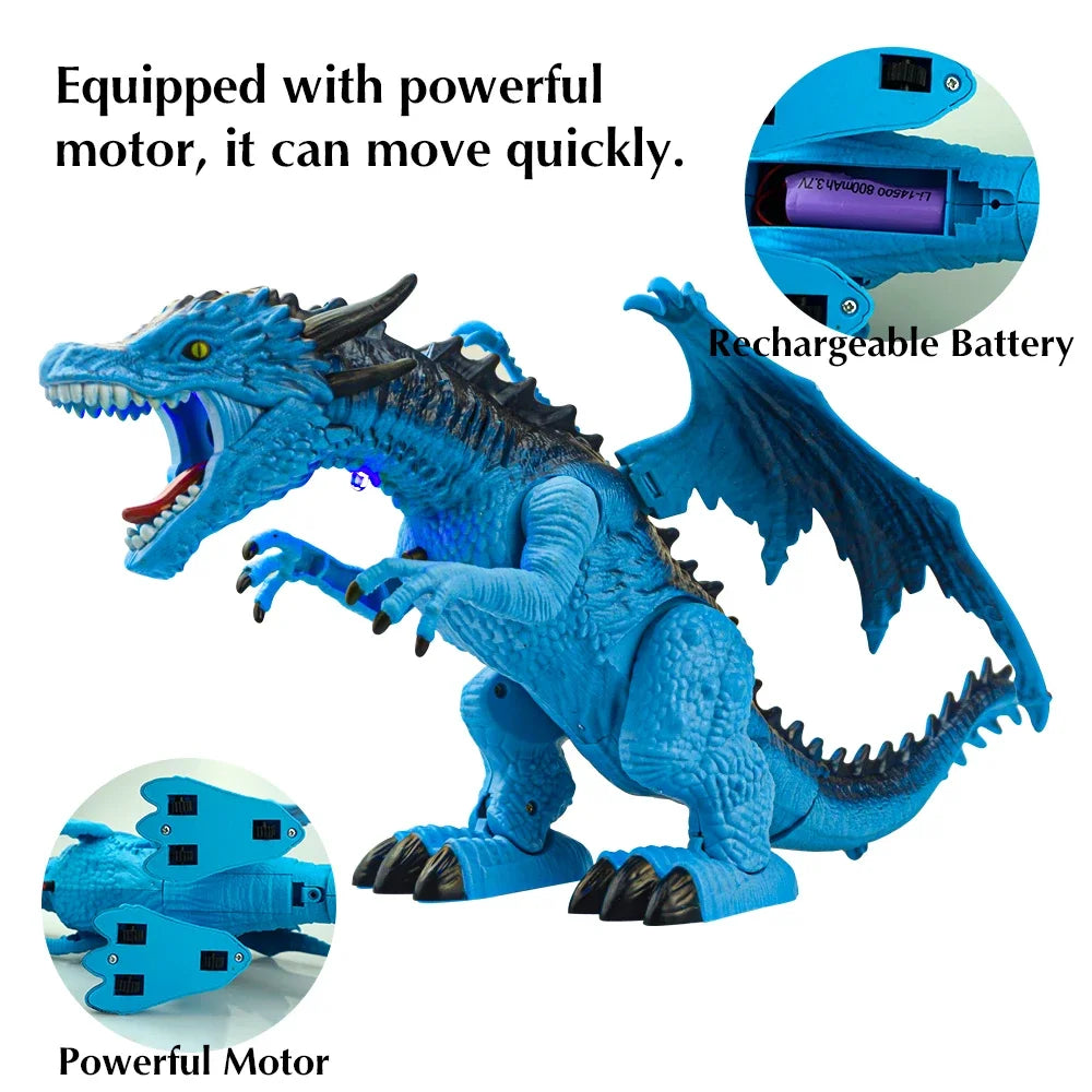RC Tyrannosaurus Dinosaur Toy – Remote Control with Spray, Sound, Music, and LED Light