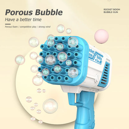 32-Hole Gatling Bubble Machine – Battery-Powered Kids Bubble Blower, Leakproof with Non-Slip Handle, 3 AA Batteries (not included) for Parties & Weddings