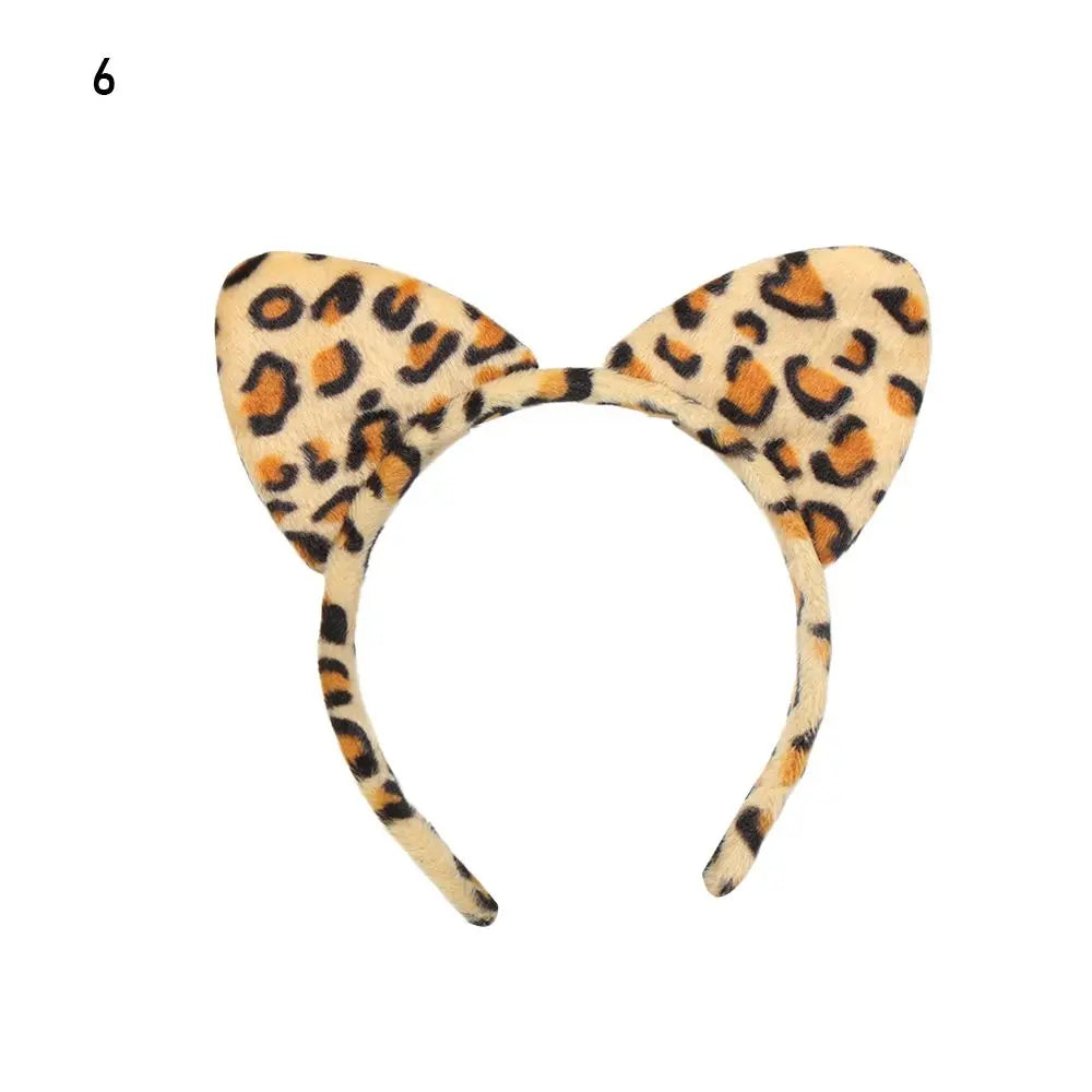 Plush Animal Ears Headband – Cartoon Dog Zebra Tiger Hairband, One Size for Kids & Adults, Cosplay Party Accessory