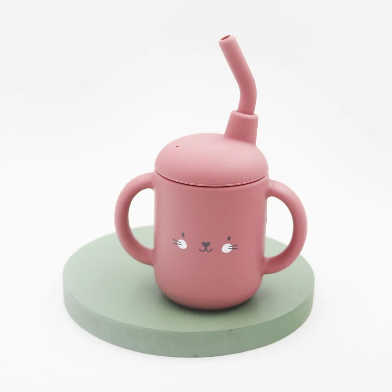 New Cartoon 120ML Baby Silicone Sippy Cup - BPA-Free, Portable Snack Storage Container, Leakproof Trainer Feeding Cup