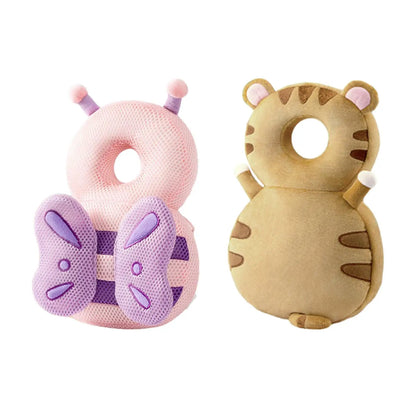 Baby Back Protection Animal Shape Headrest Backpack, Breathable Anti-Fall Head Protector for Crawling and Walking Children