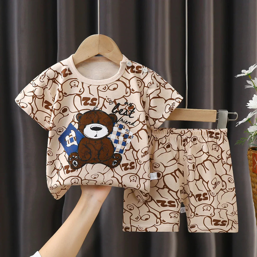 Summer Baby Clothes Set – Casual Baby Boy Clothing Set with T-shirt & Shorts – Kids Unisex Short Sleeve Sports Outfit – Infant Baby Girl Clothes