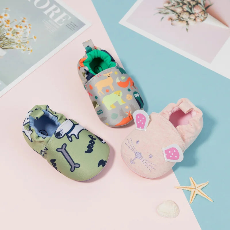 Baby Unisex Cotton Shoes – Cute Animal Bee Anti-Slip Soft Bottom First Walkers for Boys & Girls, Newborn Toddler Crib Shoes