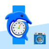 Children’s Cartoon Watch for Ages 2-14 Boys and Girls Soft Silicone Slap Bracelet Student Wristwatch