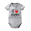 Pure Cotton “I Love Mom” & “I Love Dad” Newborn Rompers - Matching Baby Bodysuits for Twins, Summer Clothes for 0-24 Months