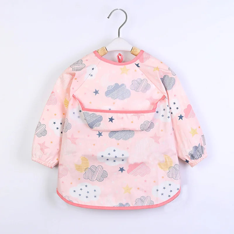 Waterproof Long-Sleeve Baby Smock – Art Apron & Feeding Bib with Pocket for Toddlers & Infants (Boys & Girls) - Kidzy Market