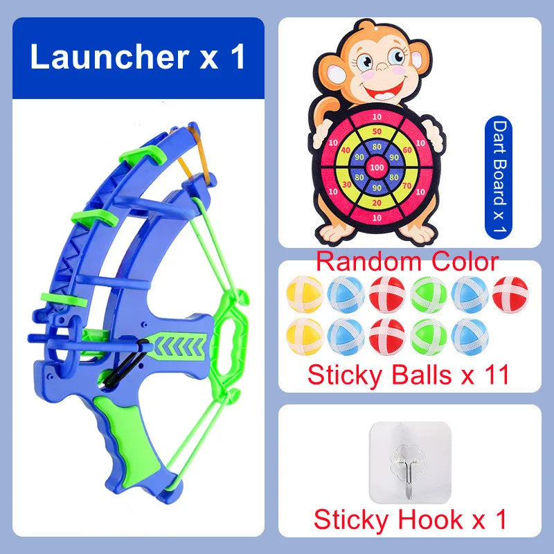 Montessori Sticky Ball Dartboard Slingshot Target – Kids Indoor & Outdoor Catapult Throwing Game