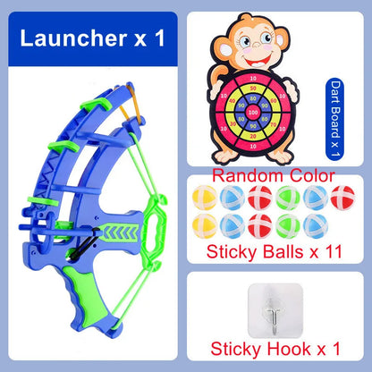 Montessori Sticky Ball Dartboard Slingshot Target – Kids Indoor & Outdoor Catapult Throwing Game
