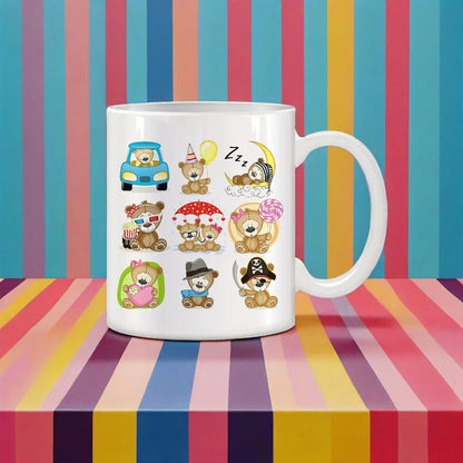 Cute Big-Eyes Animal Porcelain Coffee Mug - 320 ml (10.8 fl oz) Cartoon Kids Breakfast & Juice Cup