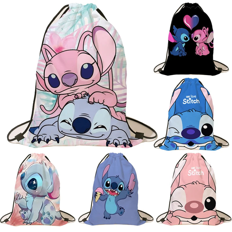 Disney Stitch Cartoon Drawstring Bag for Boys and Girls | Party Gifts, Birthday Decorations, and Backpack - Kidzy Market