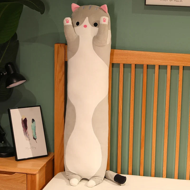 Cat Plush Toy Pillow 50cm (19.5 Inches) – Pink Brown Grey