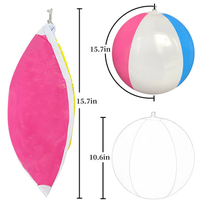 10-Piece Colorful Inflatable Balls Set for Swimming Pool and Water Games
