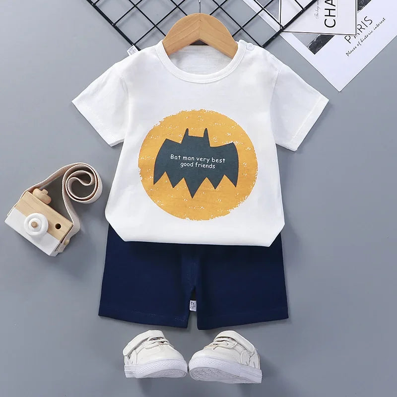Summer Baby Clothes Set – Casual Baby Boy Clothing Set with T-shirt & Shorts – Kids Unisex Short Sleeve Sports Outfit – Infant Baby Girl Clothes