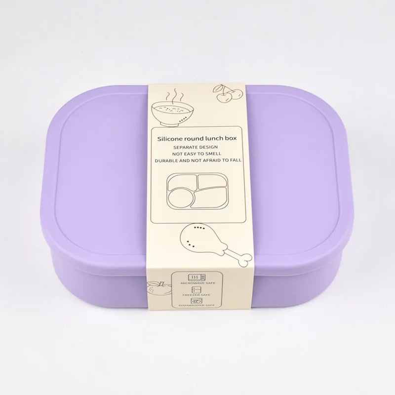 Silicone Food Storage Containers - Reusable Bento Lunch Box with Lids, Microwave & Dishwasher Safe, BPA-Free Storage Boxes