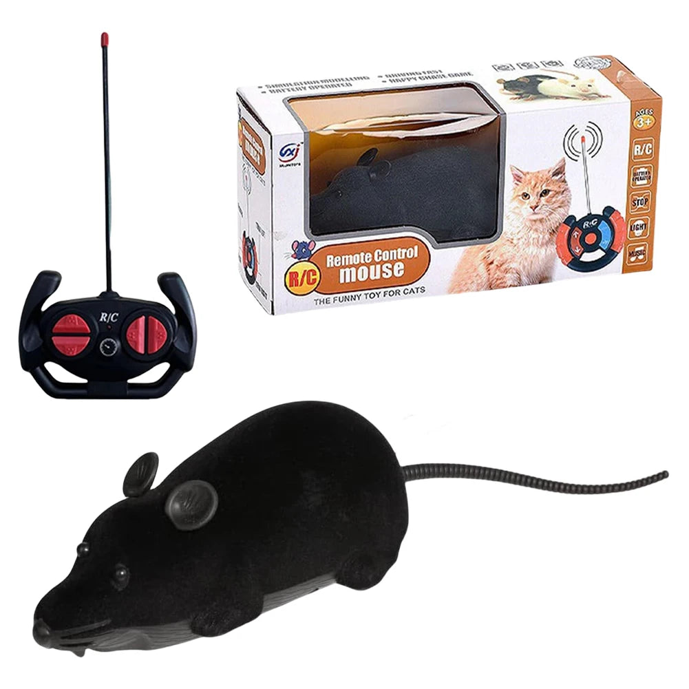 RC Robotic Mouse Cat Toy – Remote-Controlled Rat with 4 Modes, Battery Powered