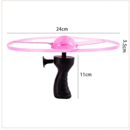 Glowing UFO Flying Saucer Toy with 5 LEDs — Pull-String Flying Disc for Kids & Outdoor Glow Parties