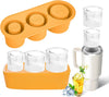 Silicone Ice Cube Tray With Lid for 20/30/40 oz Cups - 3 Large Cylinder Ice Molds