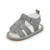 Meckior Baby Boys’ Sandals – Grey Toddler Flats, Non-Slip Rubber Sole, Crib First Walker Summer Beach Shoes