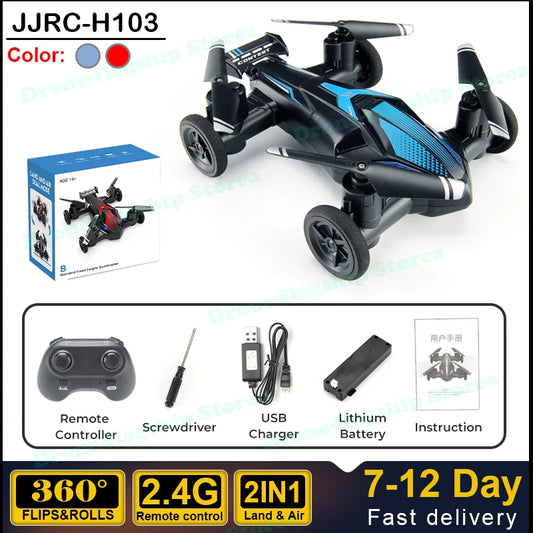 JJRC Dual-Use Flying Car Drone – 360° Tumbling Quadcopter with One-Touch Landing