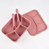 Silicone Lunch Box with Cover, Fork & Spoon – Reusable Fresh-Keeping Food Containers, Fruit Snack Bento Box, Picnic Case