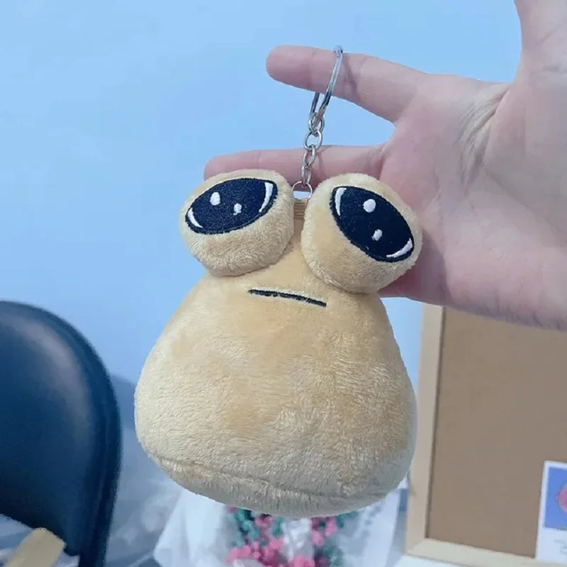 10cm My Pet Alien Pou Plush Keychain, Furdiburb Emotion Stuffed Doll for Kids Gift
