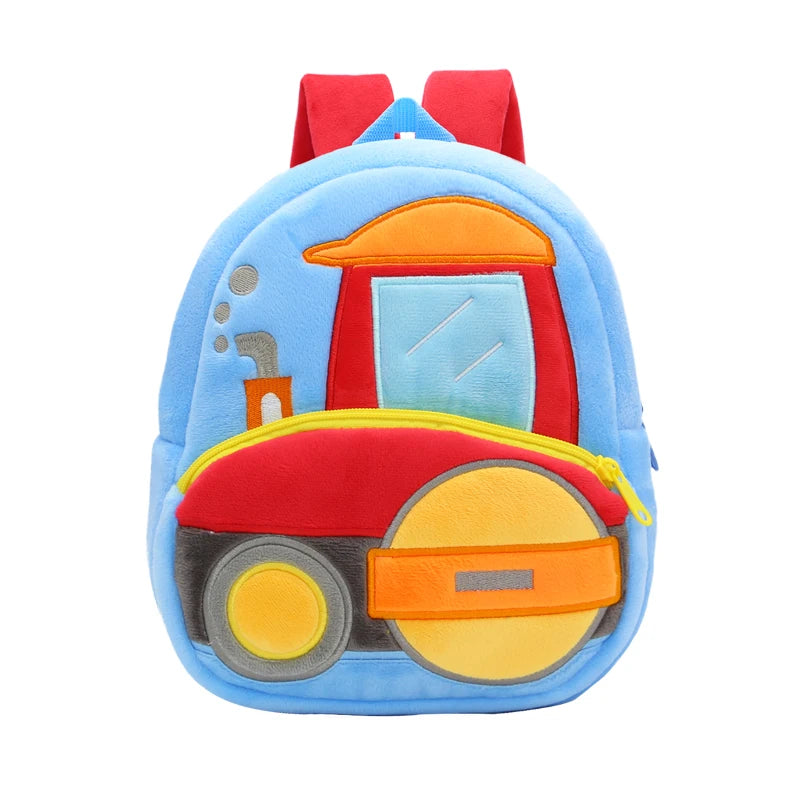 Cartoon Excavator Engineering Backpack for Kids – Plush 2-4 Years Old Small School Bag & Toy Backpack - Kidzy Market