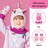 Kids Hat, Scarf & Gloves Set – 3D Dinosaur & Unicorn Modeling, Winter Windproof Knitted Beanie Cap for Baby Girls & Boys, Warm Kids Accessories